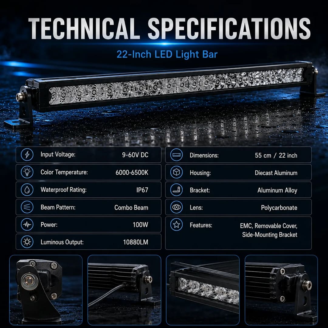 TH-MT34100S-EMC 100W OSRAM LED Light Bar specifications