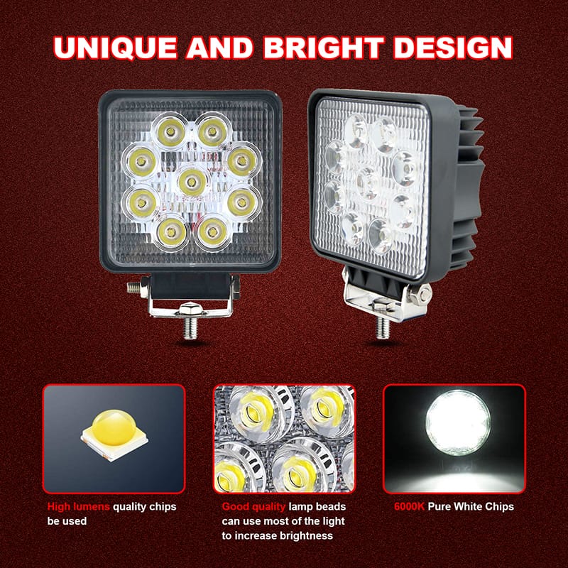 27 Watts square LED Work light Lamp bead