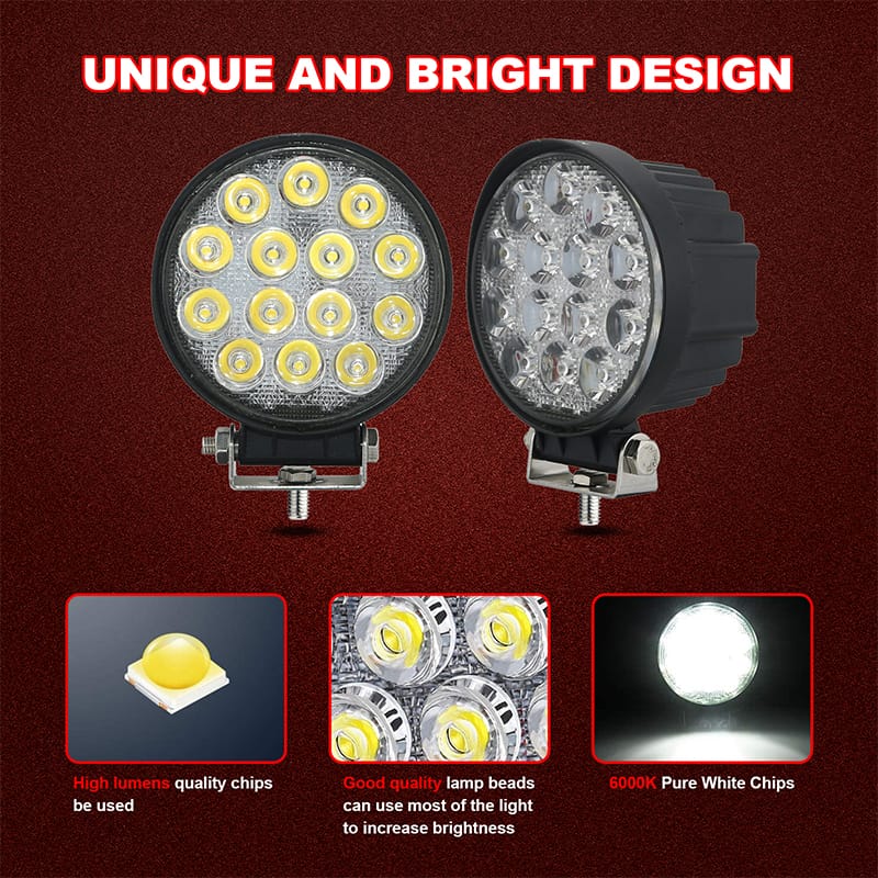 42Watts Round 2800 Lumens LED WORK LIGHT High Lumens Lamp Beads