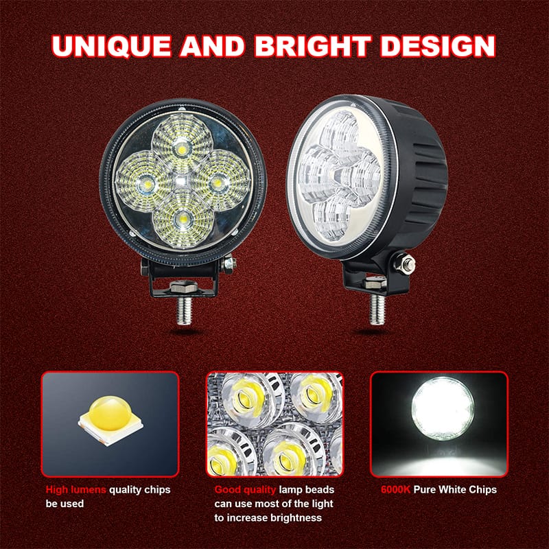 Four Leaf Clover Mini 12W Round 800 Lumens LED Work Light Display