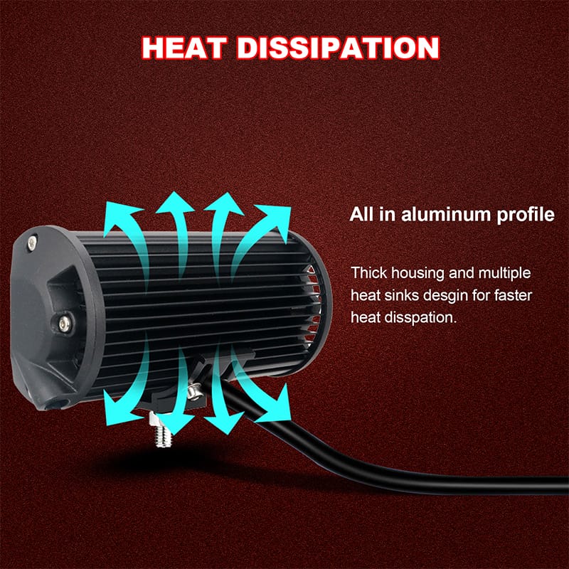 TEEHON 60W 90W 120W aluminum alloy bracket Combo beam led work light bars for UTV ATV Jeep Truck Boat Cooling display