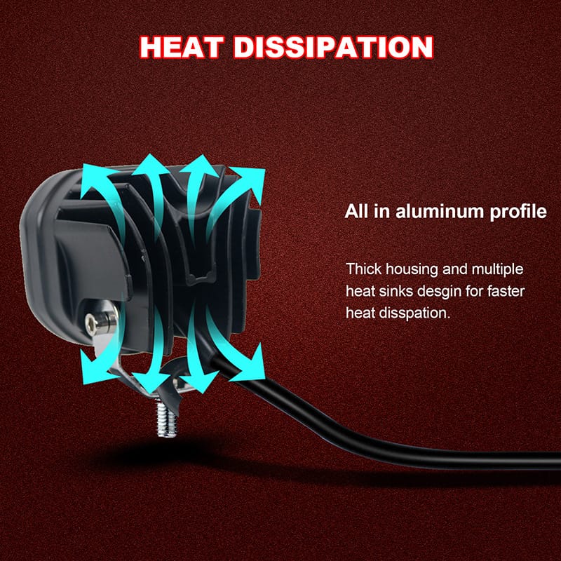 offroad White amber colors 3inch 80w dual color led work light cooling effect