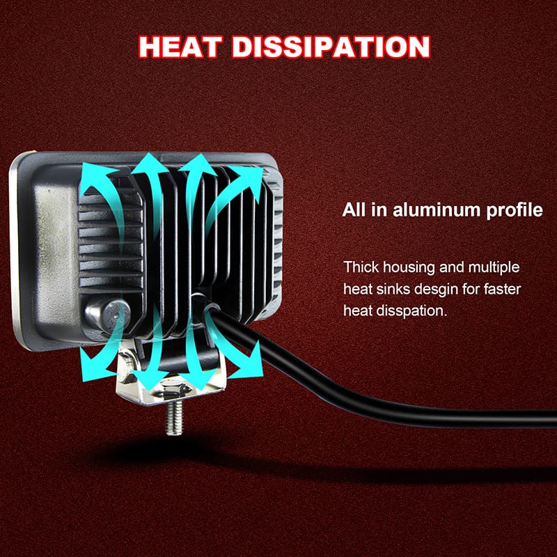 square led truck work light 1600LM 6 Inch 24W 12v tractor led truck work light cooling effect