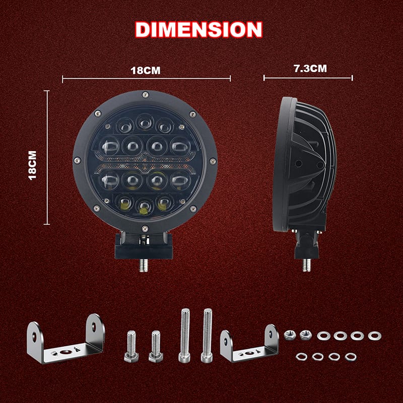 60W 7.1 Inch DRL Amber Angle Eye Round Offroad Led Driving Lights Accessories And Size