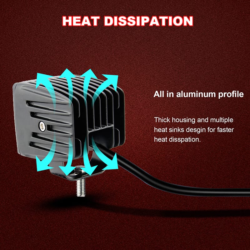DRL Square 40W Buy LED Driving Lights Heat Dissipation Design