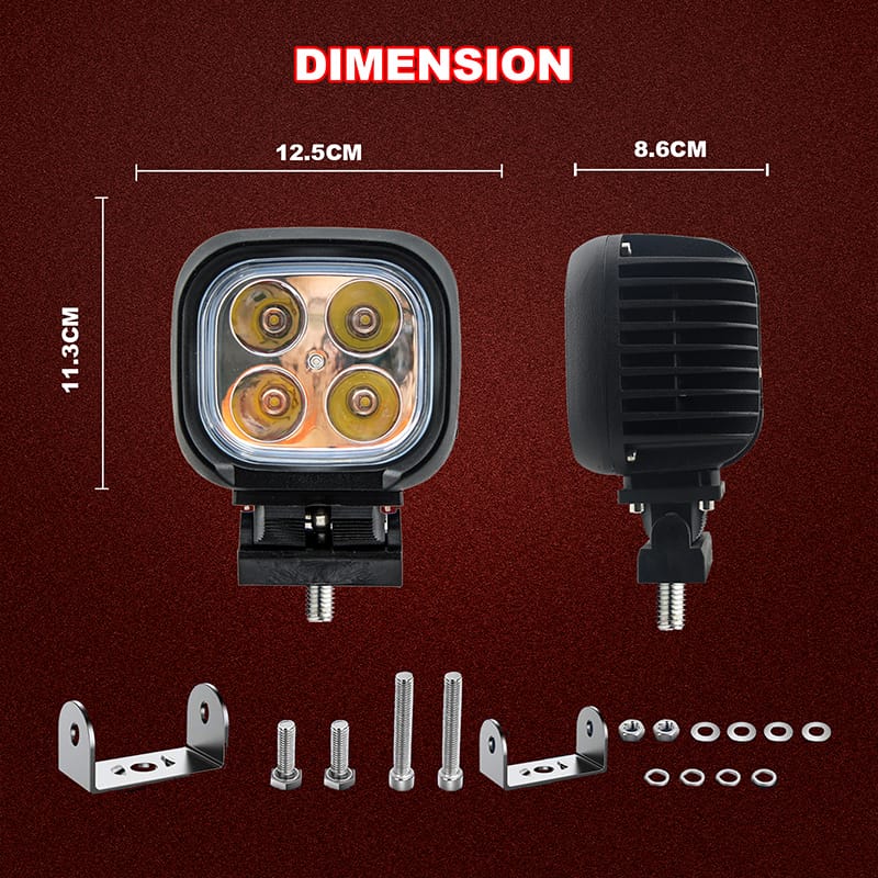 Offroad 40W 4.9 Inch 12v 24v LED Work Light Size