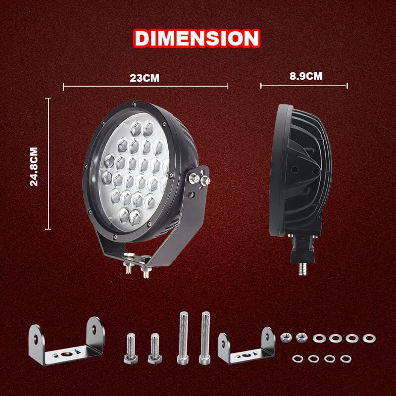 Forklift engineering vehicle LED WORK LIGHT SIZE