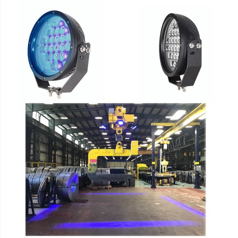 Forklift engineering vehicle round 72 watts LED red and blue spotlight