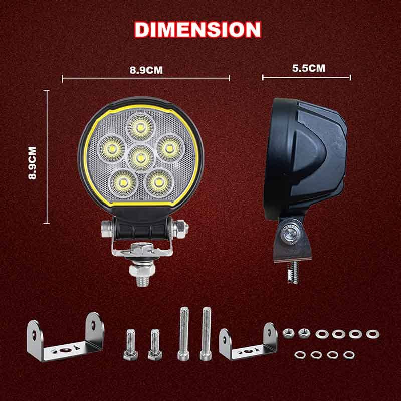 Round 4inch 2000LM 30W 12V led work light Size