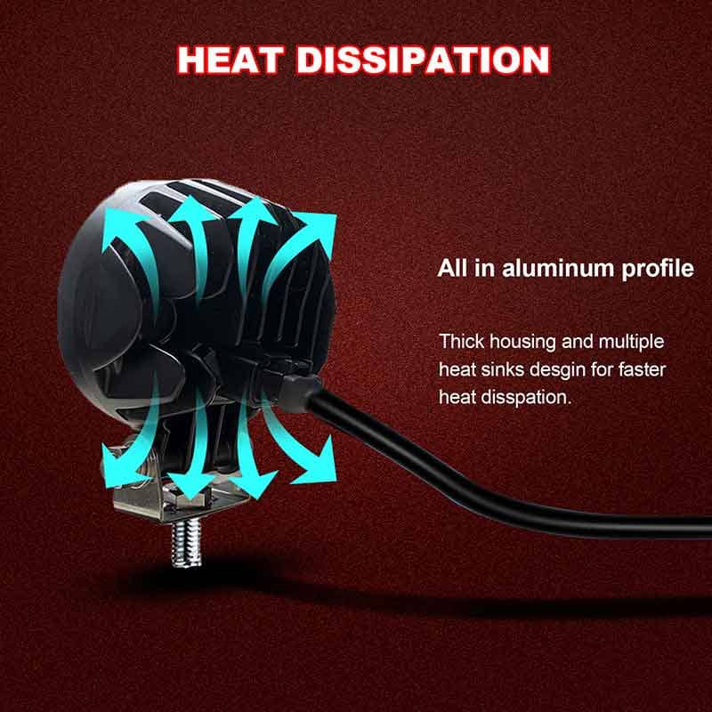 led work light heat radiation