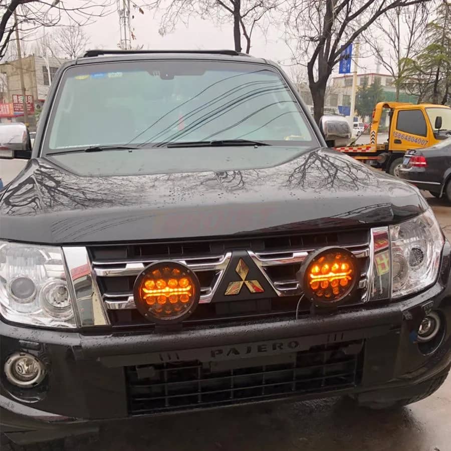 TEEHON 60W 7.1 Inch DRL Amber Angle Eye Round Offroad Led Driving Lights for Truck ATV UTV 4x4 SUV Jeep