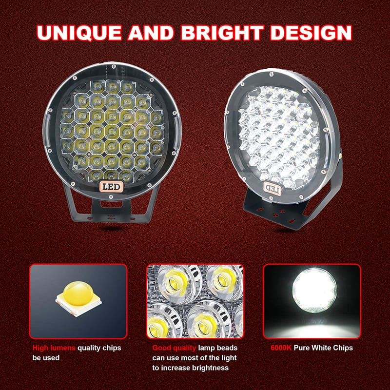 4440LM 8.6 inch round high power 111W led work light detail display