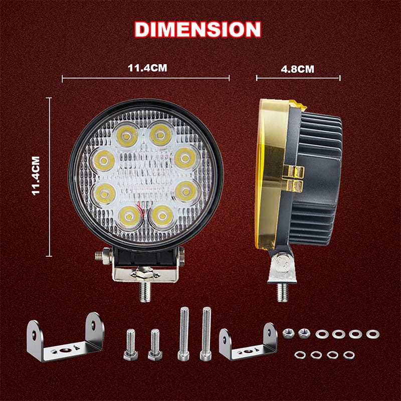Round 4.5 inch 24W off-road vehicle LED WORK LIGHT size