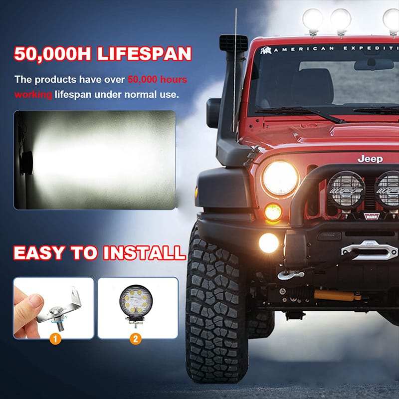 Round 4.5 inches 24W off-road vehicle LED WORK LIGHT for offroad
