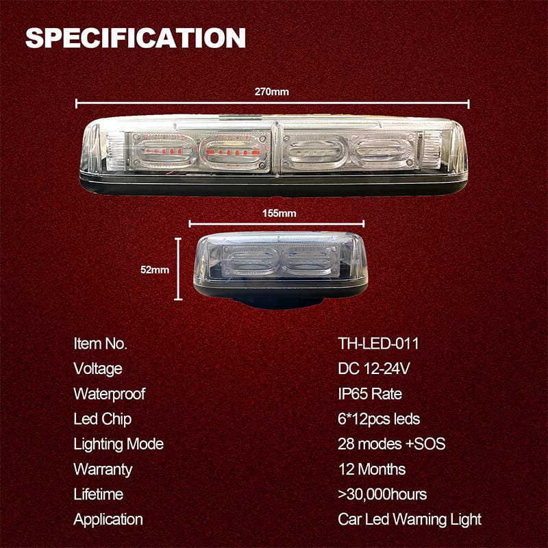 Parameter introduction of 28 kinds of warning light with remote control strobe mode