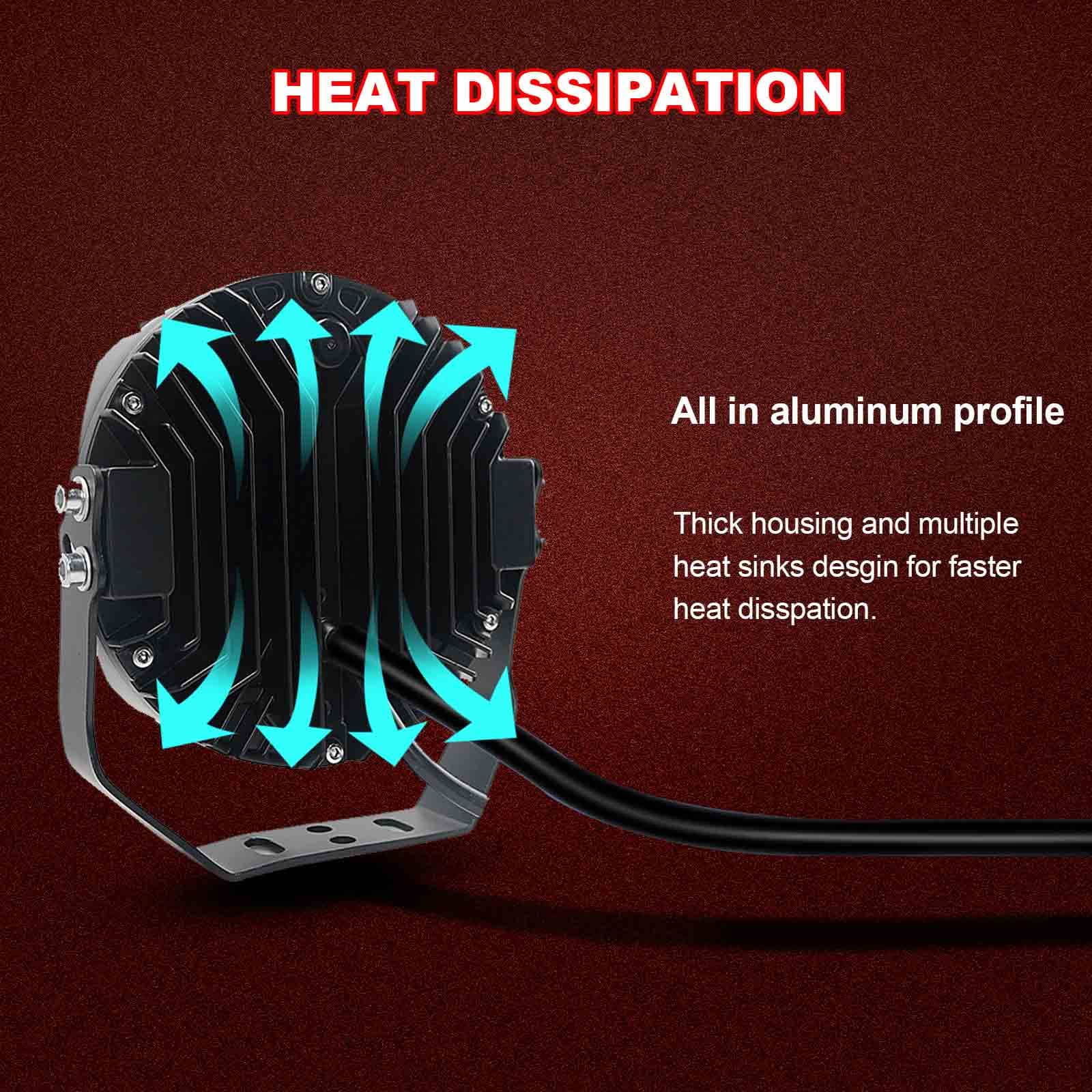 5inch 50W LED Driving Light cooling effect
