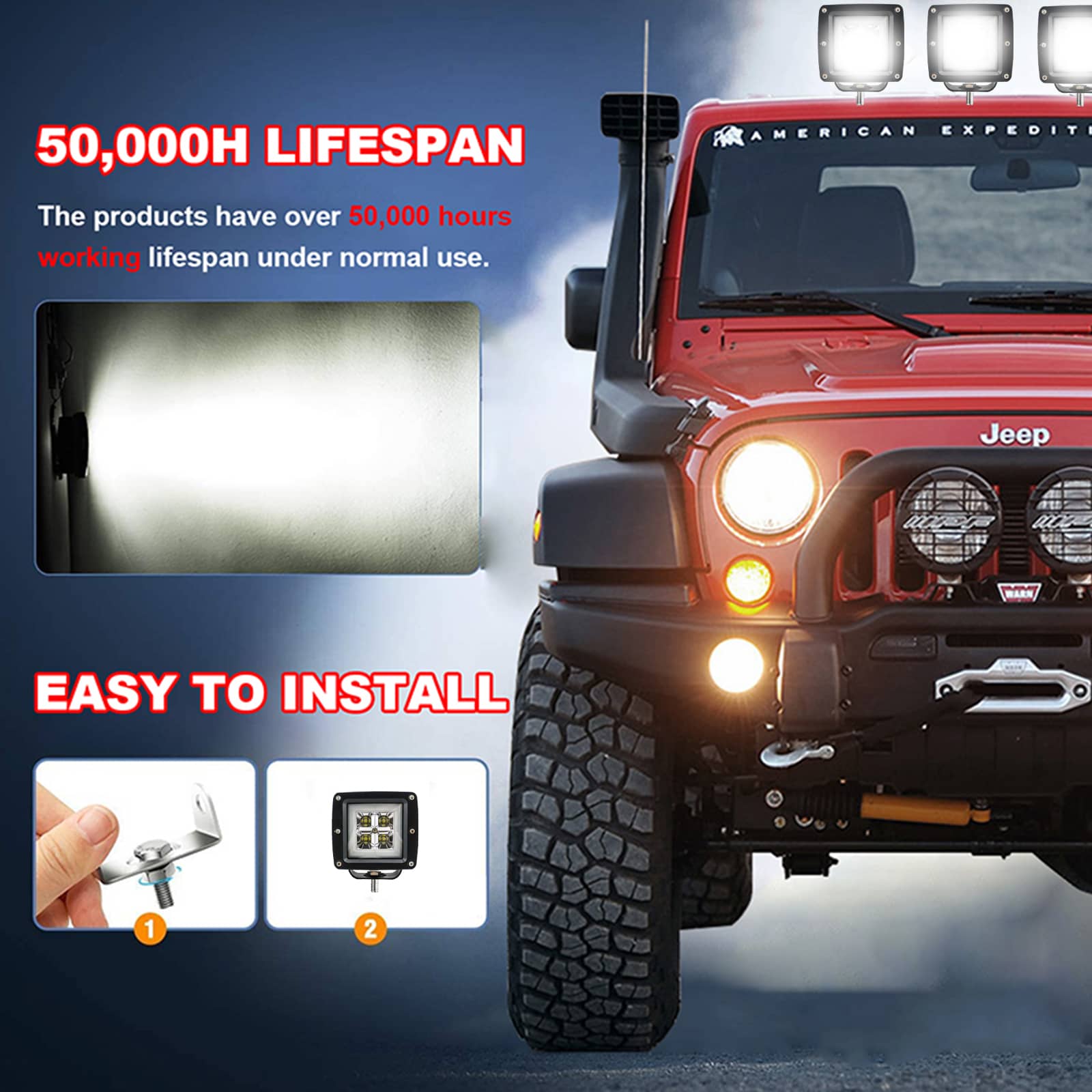 DRL Square 40W Buy LED Driving Lights For Offroad