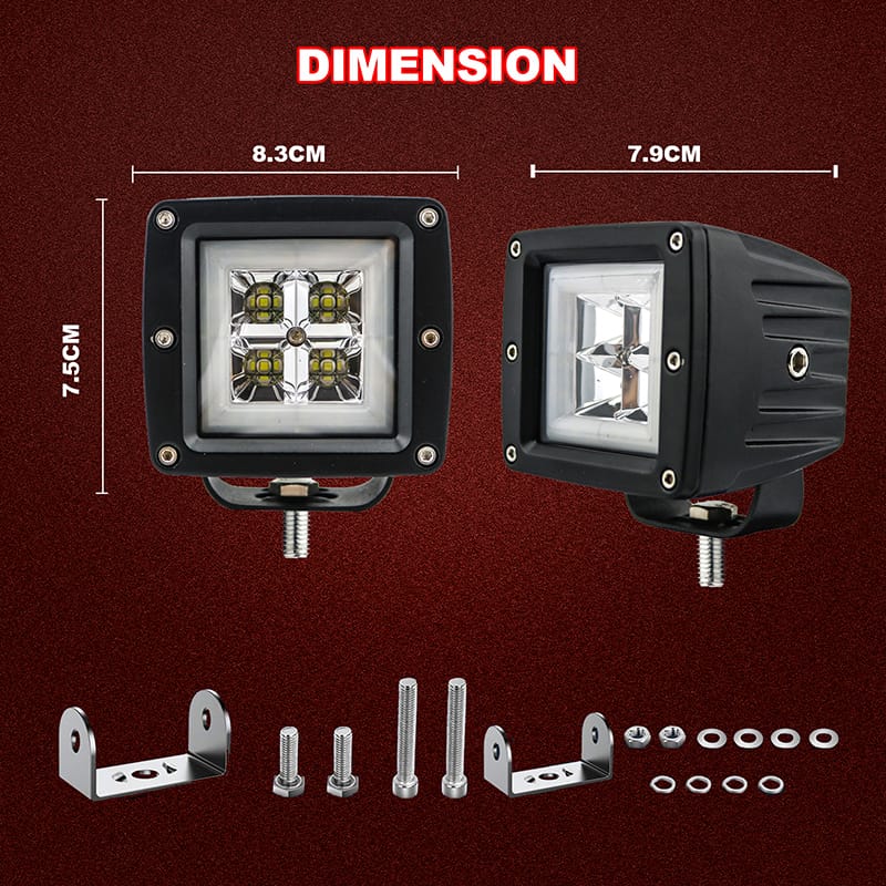 DRL-Square-40W-Buy-LED-Driving-Lights-Size