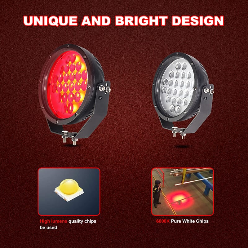 Round 72 watts LED Work Light For Forklift engineering vehicle