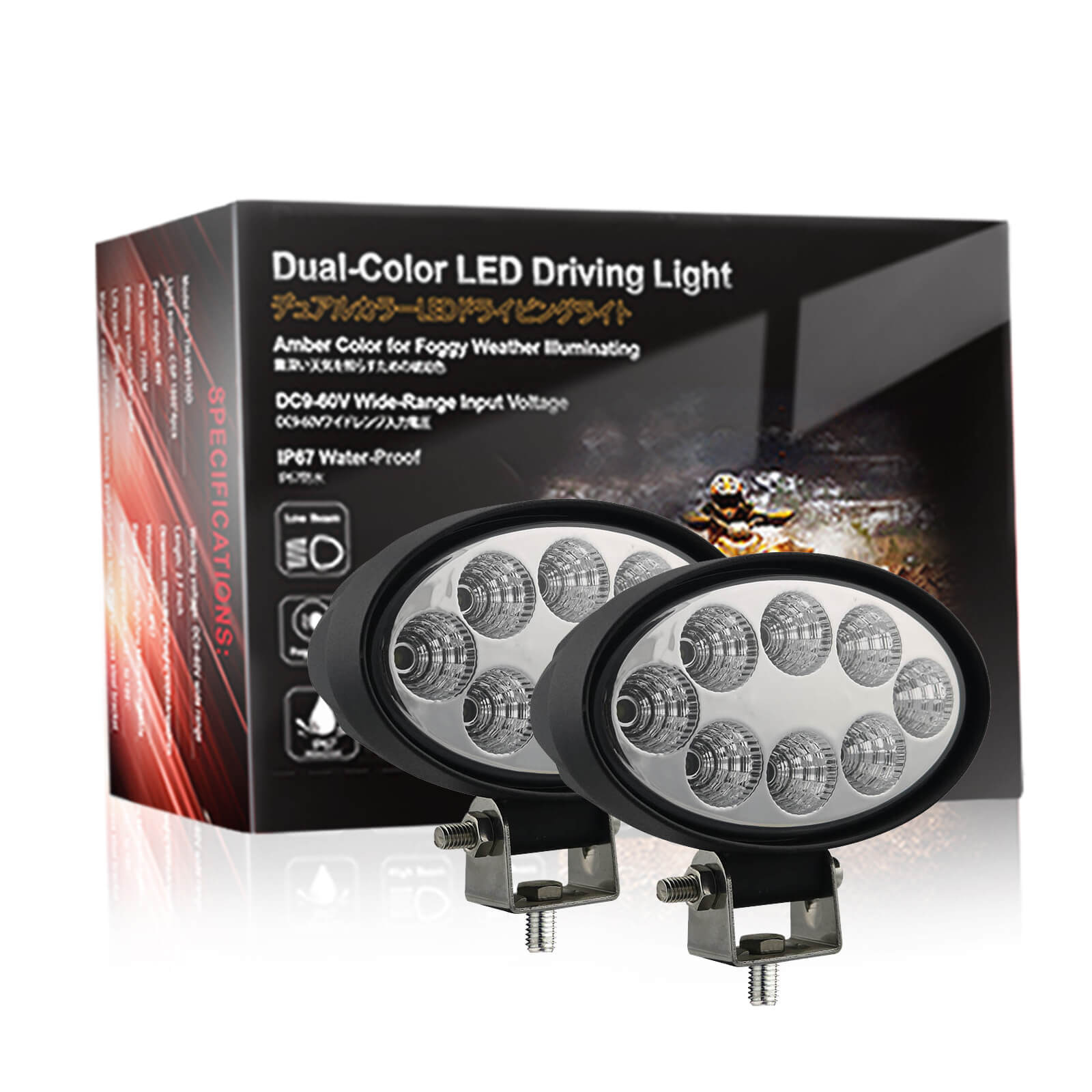 24W-Oval-LED-Work-Light-Side-Profile